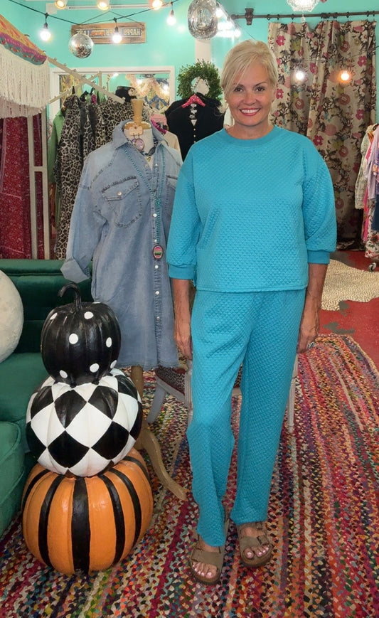 Dreaming of Forever Pant Set in Turquoise
