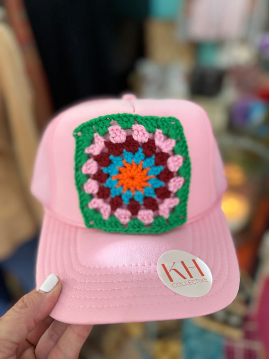 Granny Square Trucker Hat
