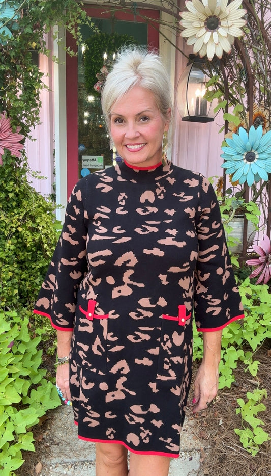 The Etta Leopard Sweater Dress