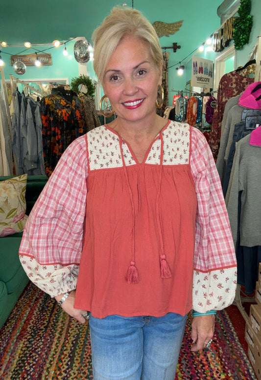 La Te Da  Smocked Top