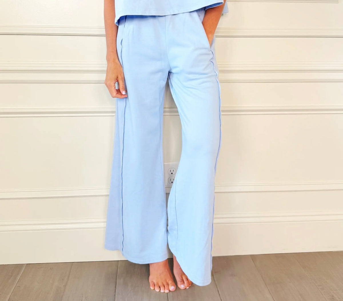 Powder Blue Flowy Pants
