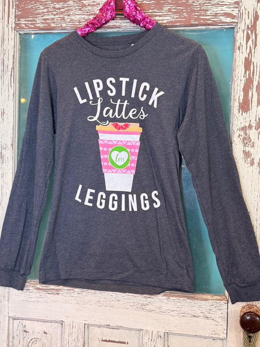 Lipstick and Lattes LULU MAC LONG SLEEVE T SHIRT