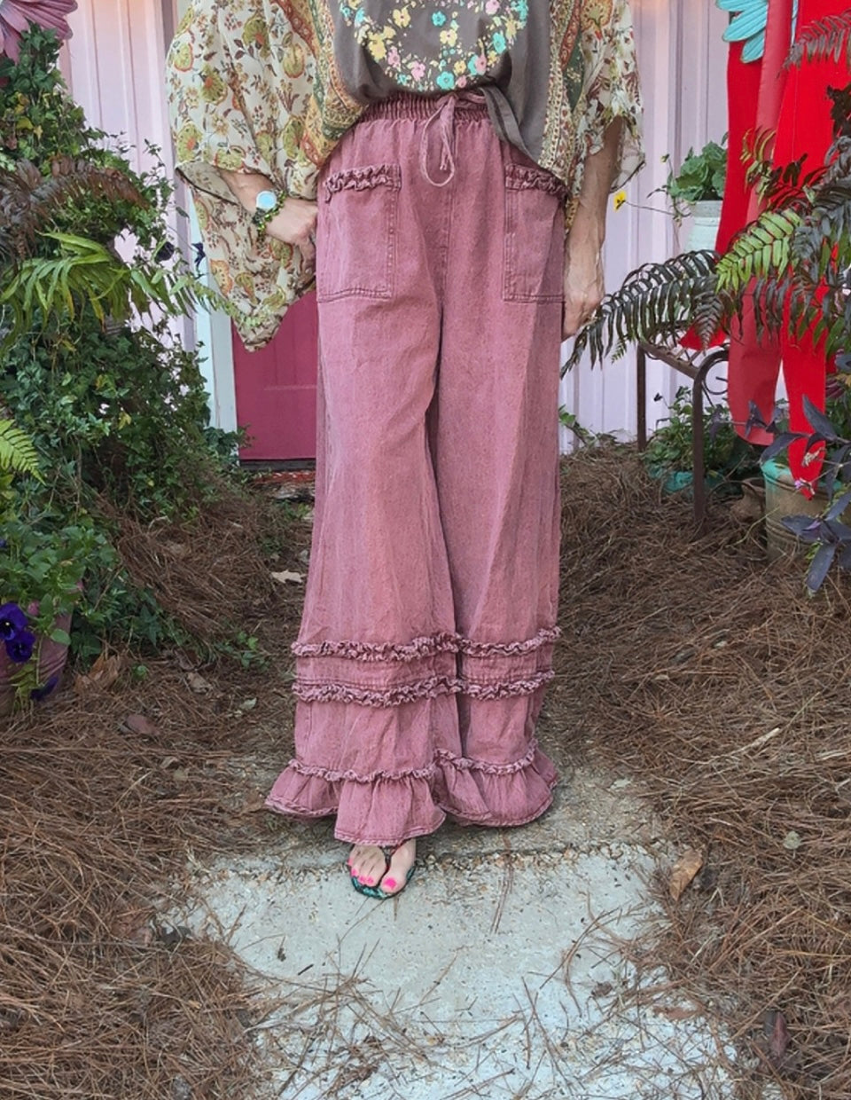 The Phoebe Ruffle Denim Pants