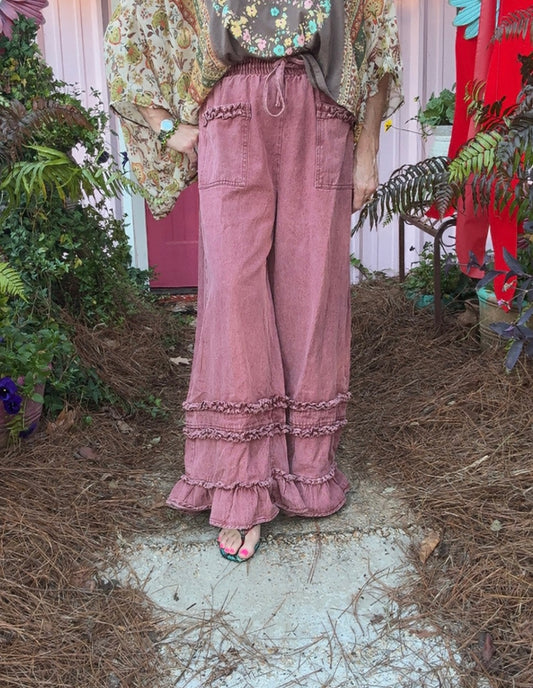 The Phoebe Ruffle Denim Pants