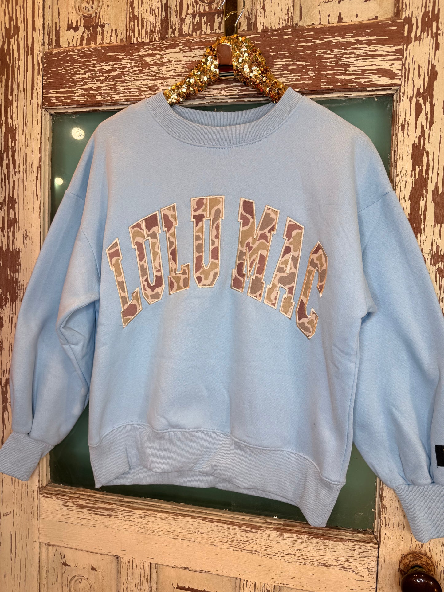 Light Blue Camo LULU MAC SWEATSHIRT