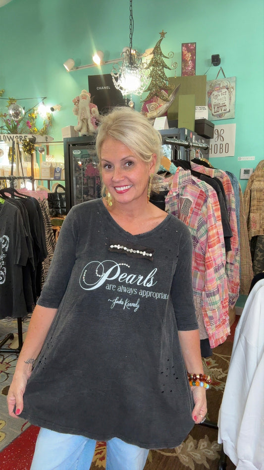 Pearls Tattered T