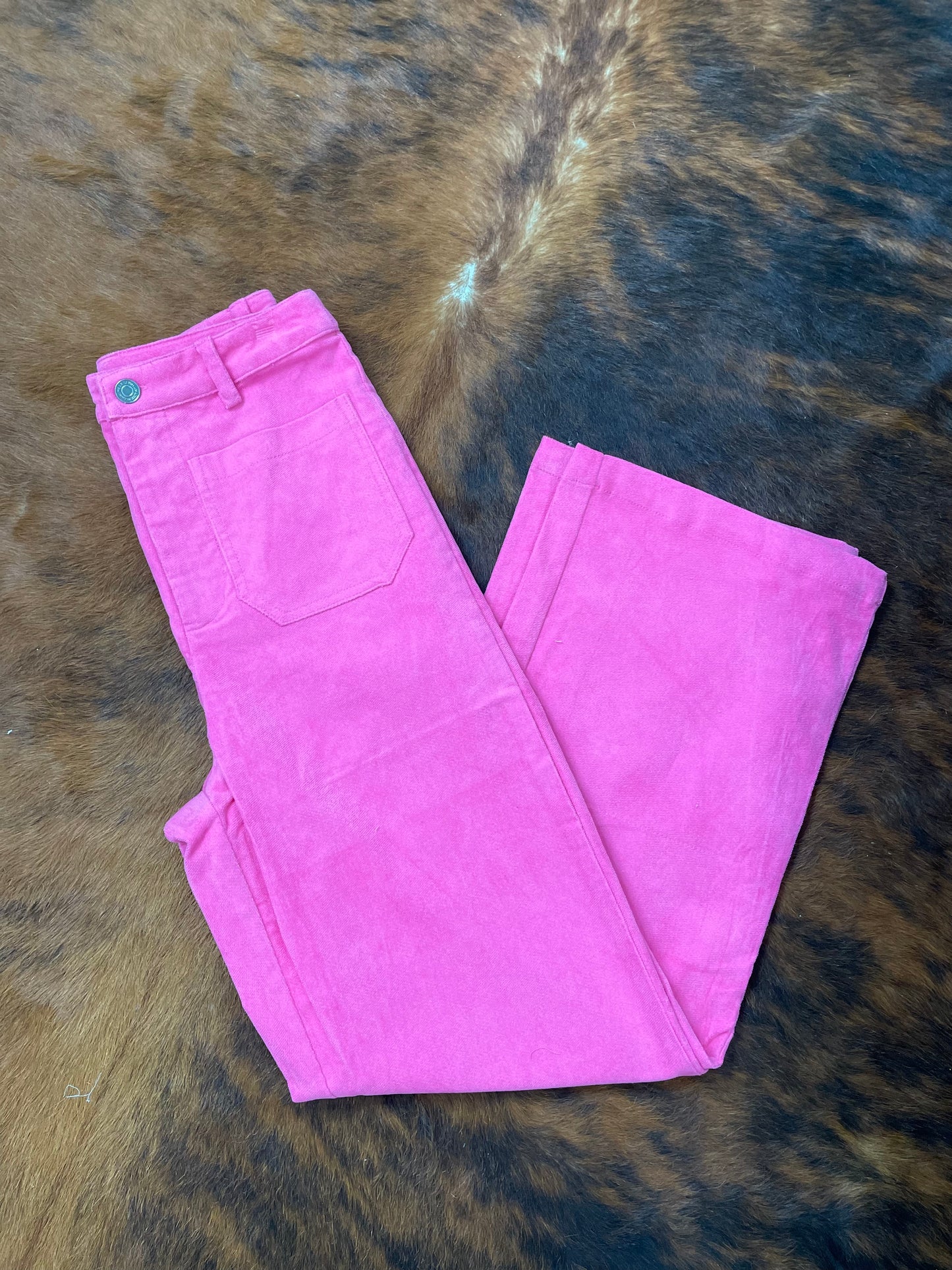 Cody Cords Wide Leg Pants in Hot Pink