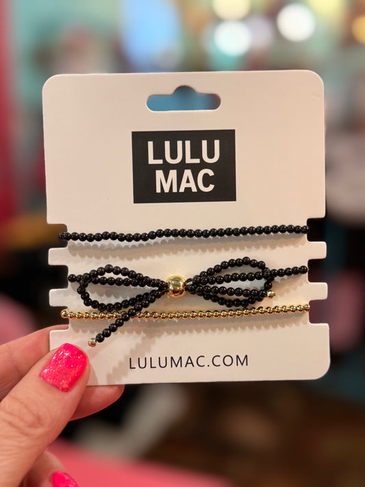 LuLu MAC Black Bow Bracelet Stack