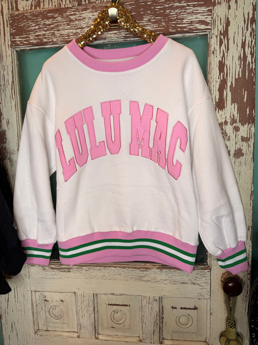LuLu MAC White/ Pink Stitch