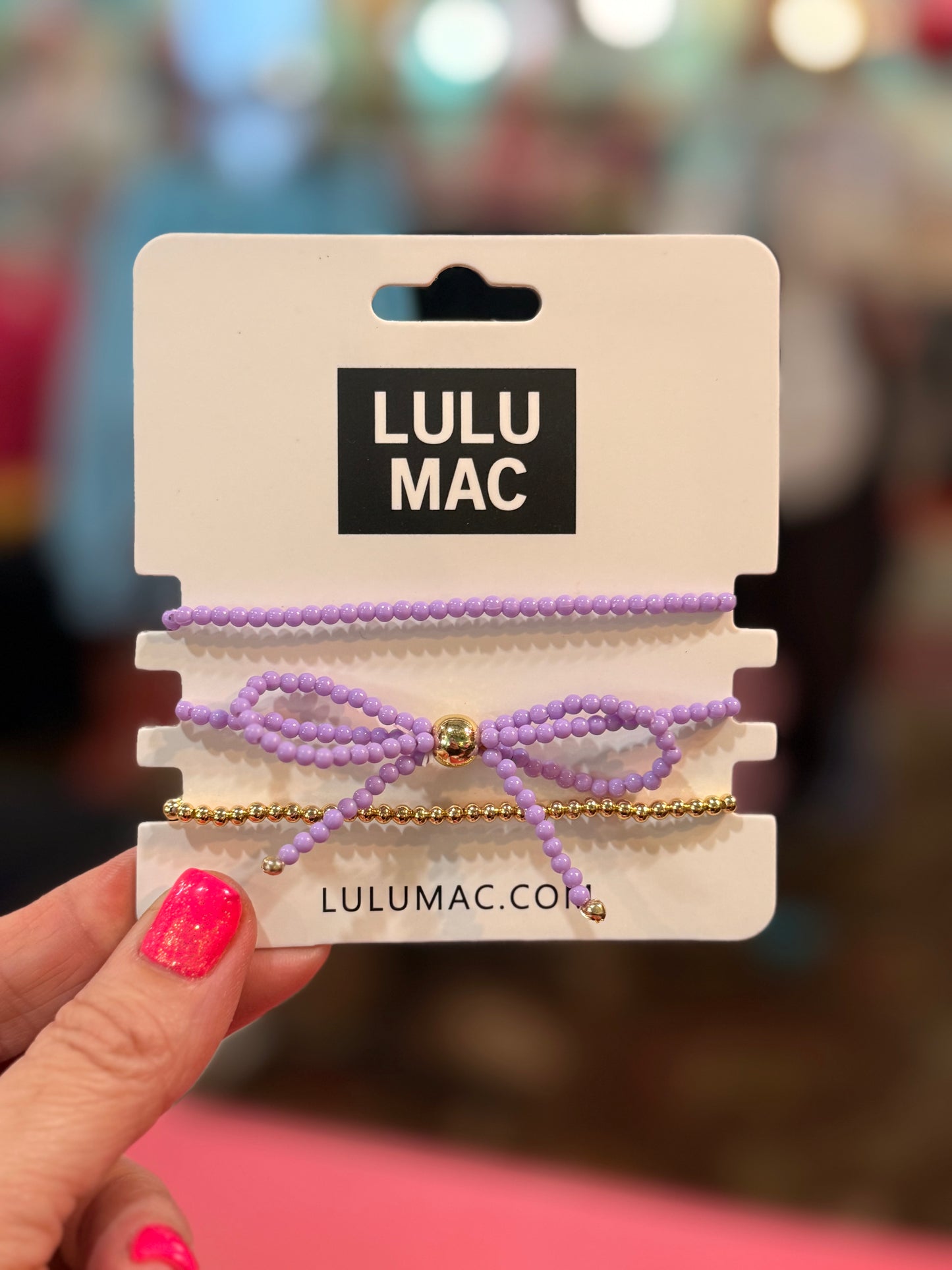 LuLu MAC Purple Bow Bracelet Stack