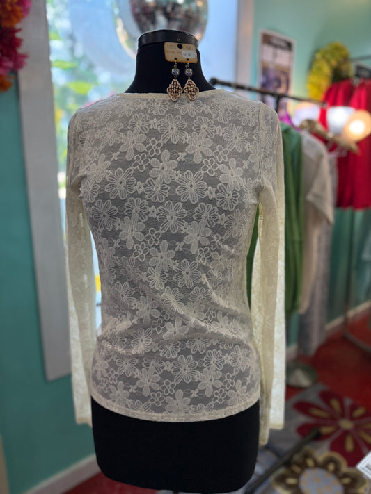 Johnny Loves June Stretch Top in Ivory