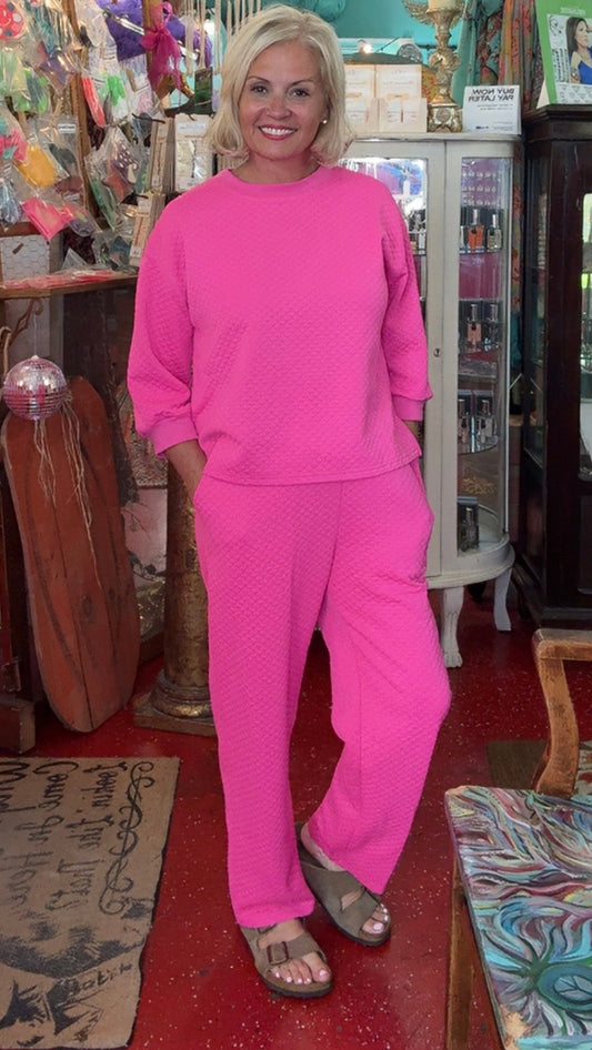 Dreaming of Forever Pant Set in Hot Pink