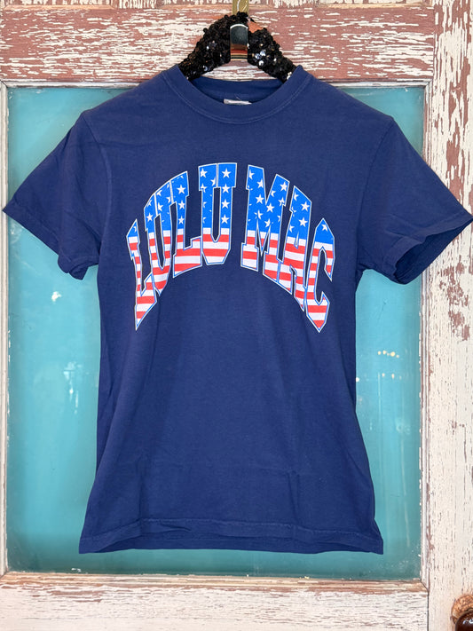 LuLu MAC Navy Stars and Stripes T Shirt