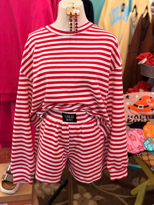 LuLu MAC Red Striped Top