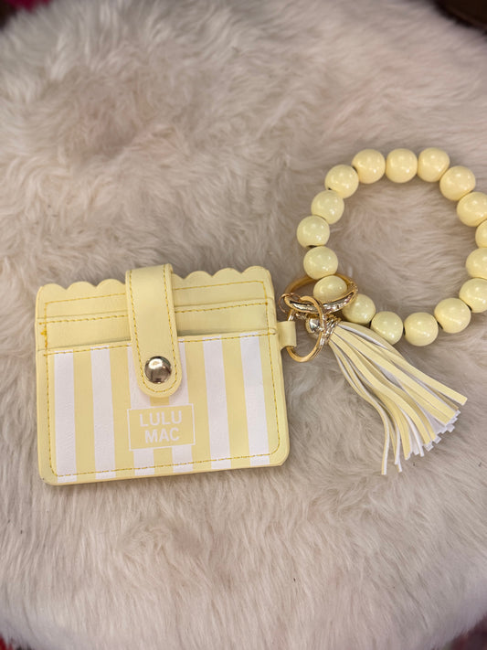 Yellow/White Stripe LuLu Mac Wallet