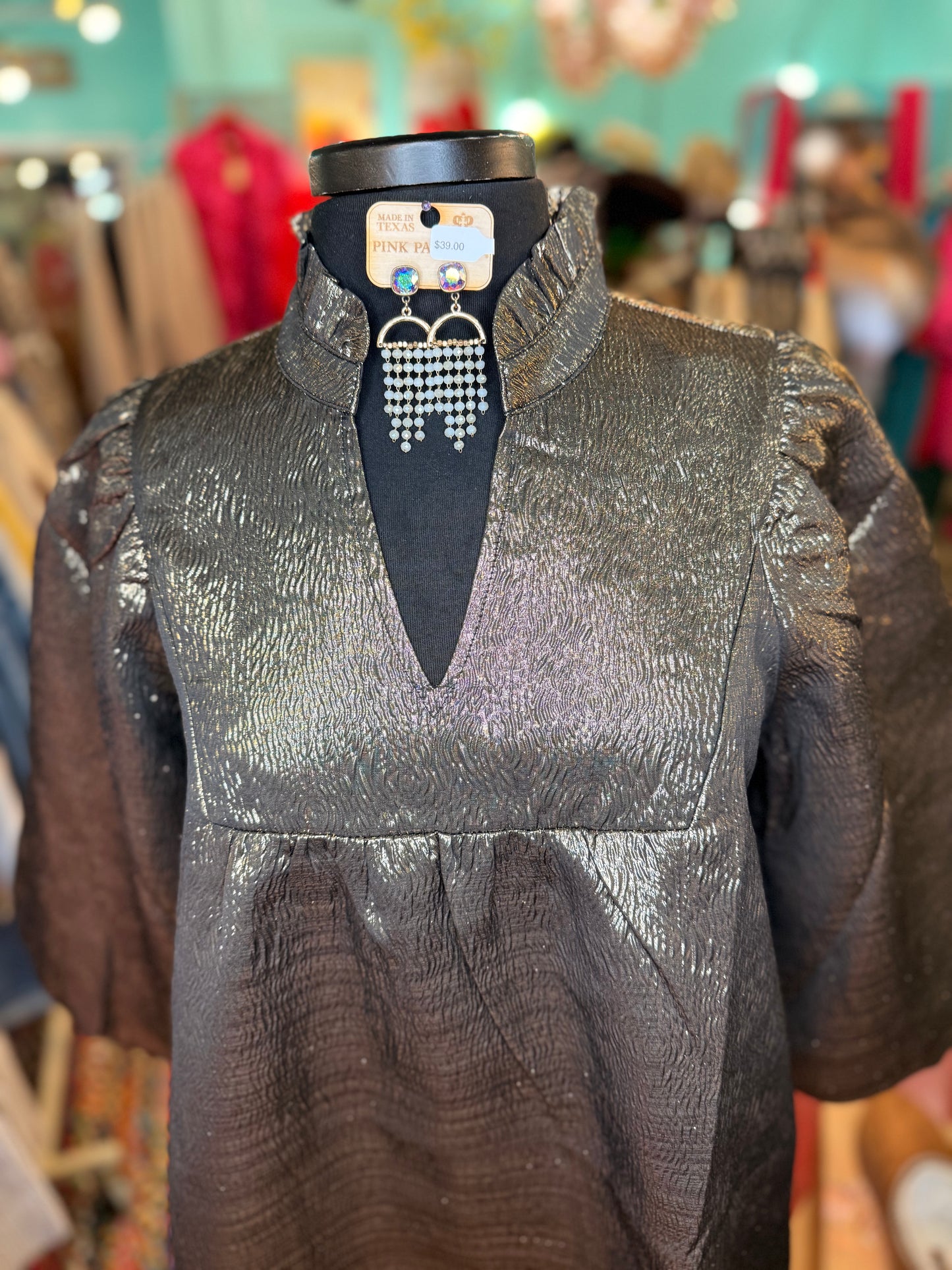 The Carter Gold/ Pewter Dress