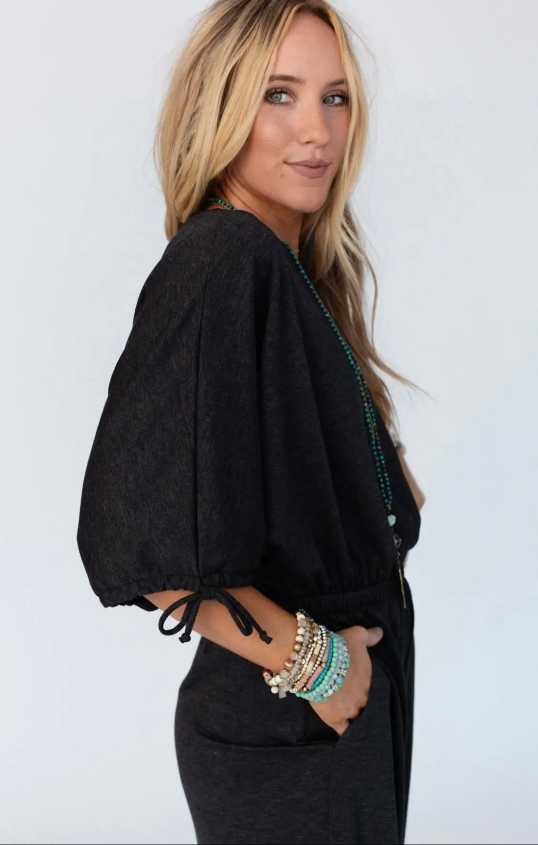 Carolina Comfy Wide Leg Jumpsuit- Charcoal