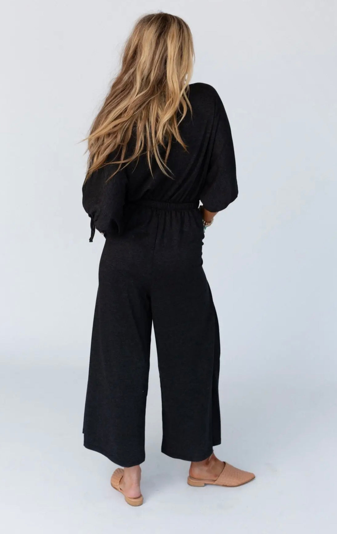 Carolina Comfy Wide Leg Jumpsuit- Charcoal