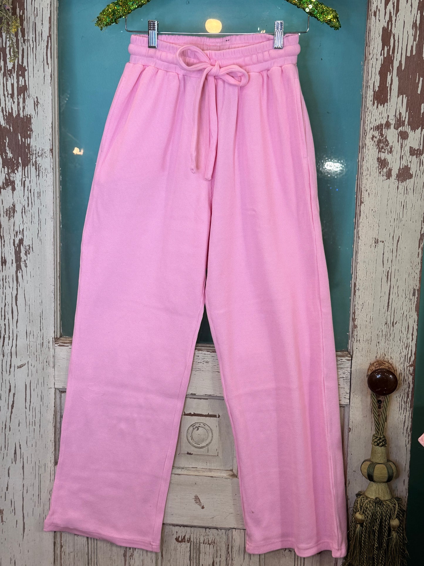 Light Pink Waffle Pants LULU MAC