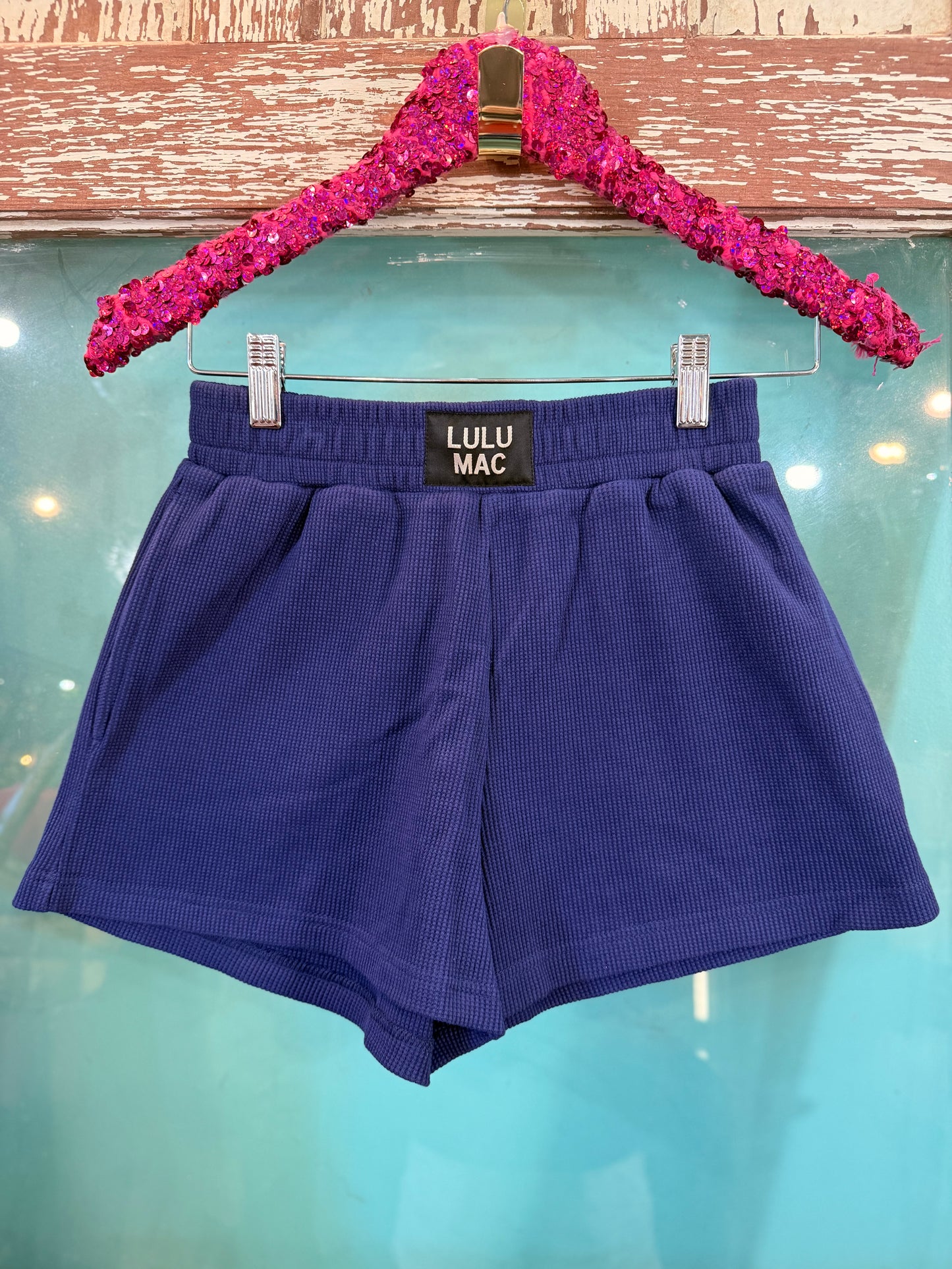 LuLu Mac Navy Waffle Shorts