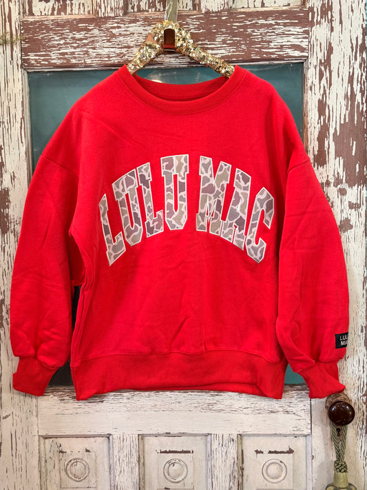 Red CAMO LULU MAC SWEATSHIRT