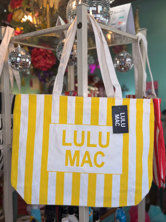 LuLu Mac Canvas Tote Yellow/White Stripe