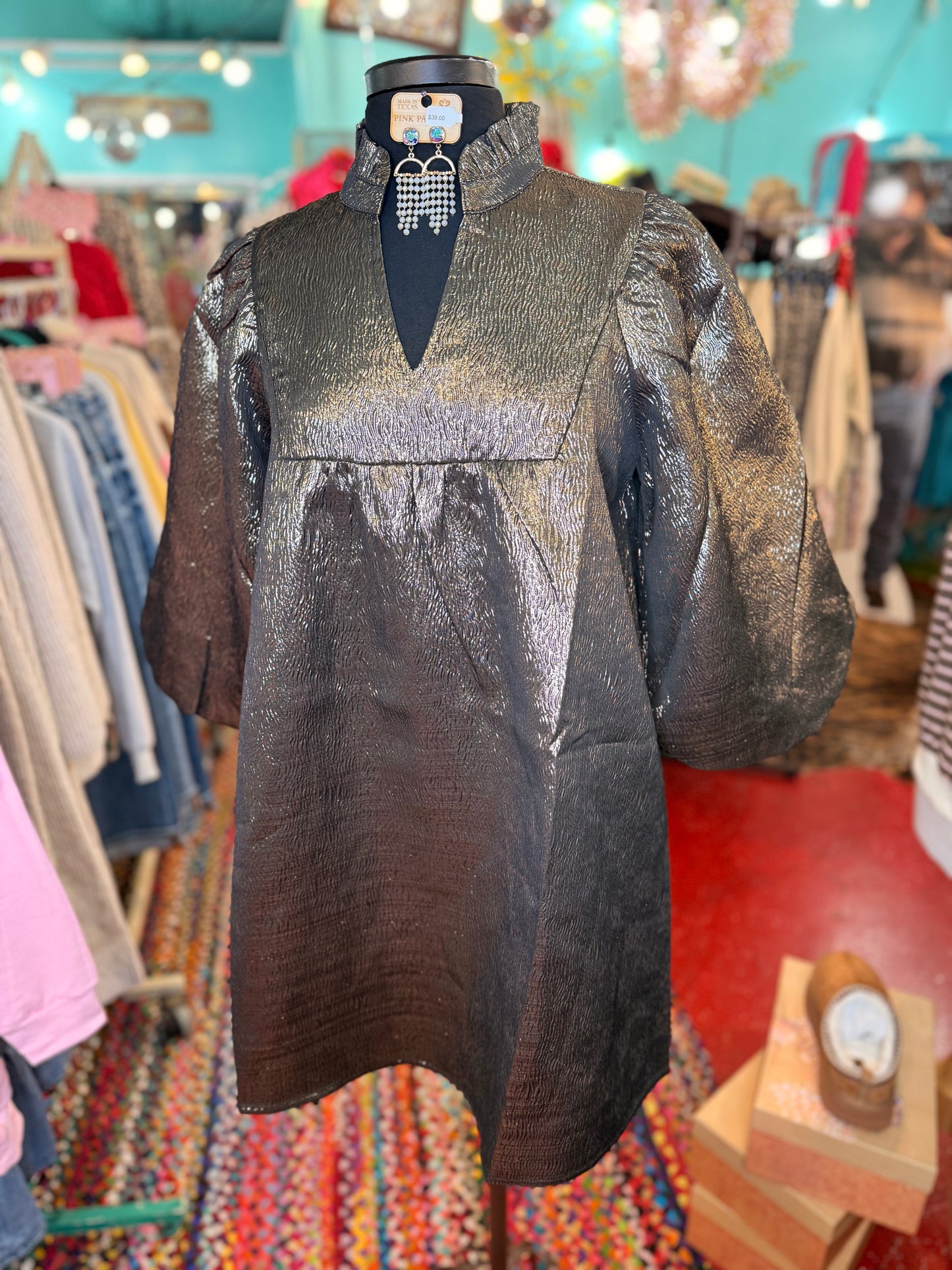 The Carter Gold/ Pewter Dress