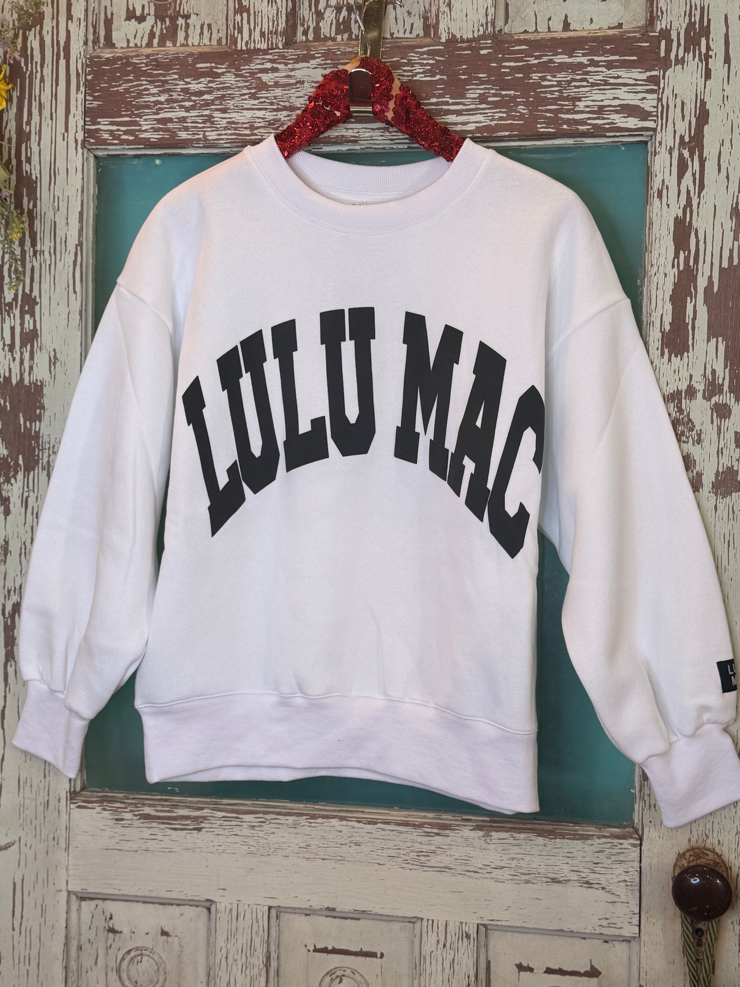 White LuLu MAC with Black Sweatshirt