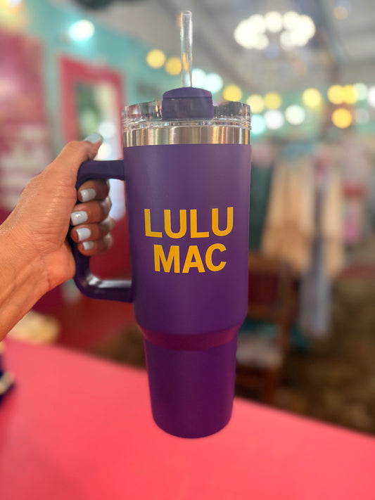 Purple and Yellow  LuLu MAC Tumbler
