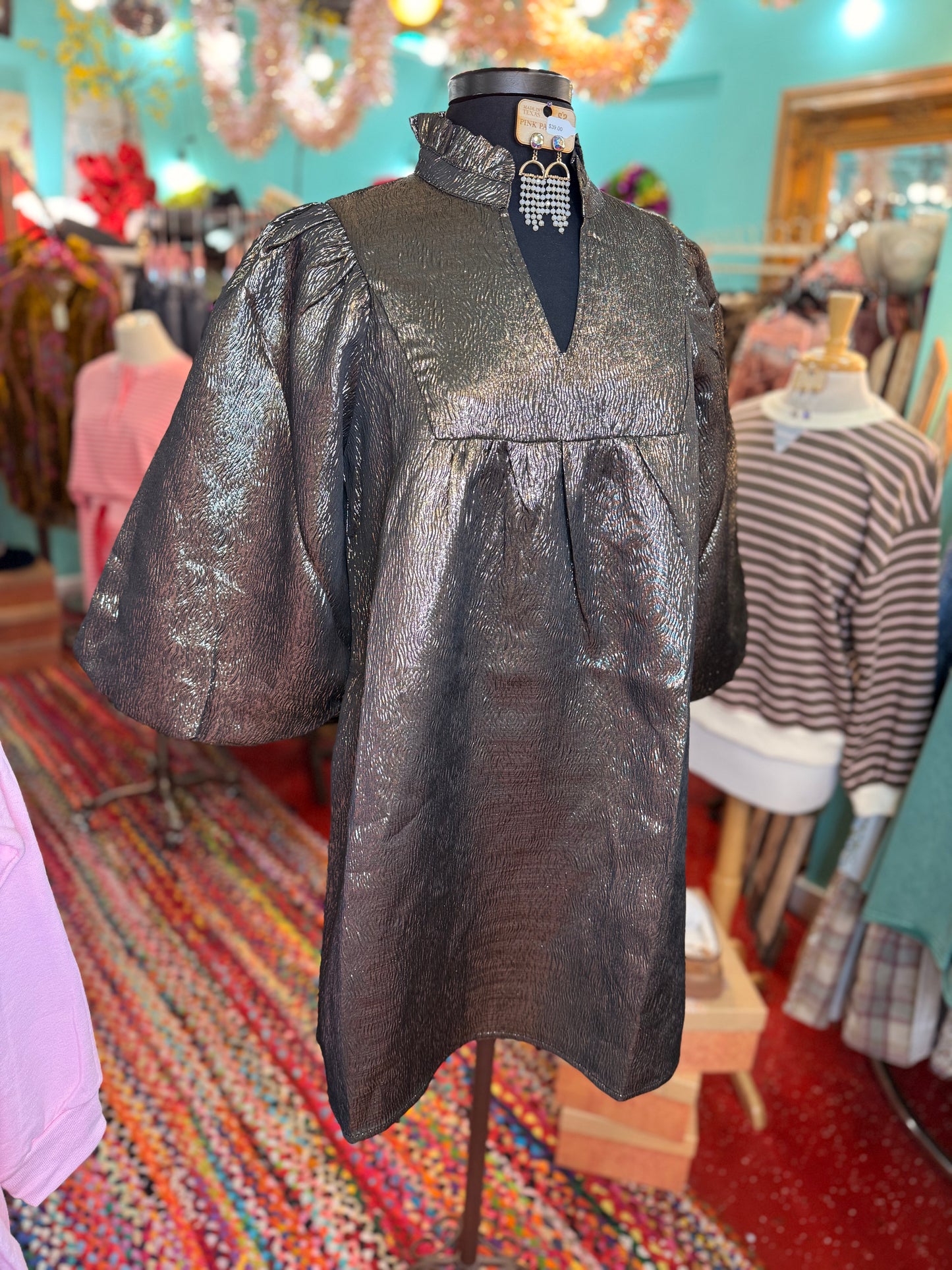 The Carter Gold/ Pewter Dress