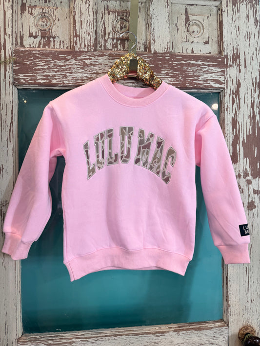 LuLu MAC PINK YOUTH WITH CAMO SWEATSHIRT