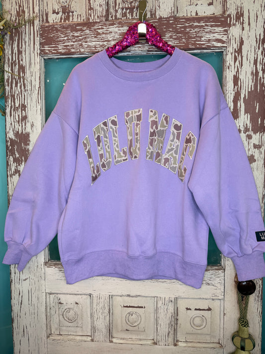 LuLu Mac Lavender Camo Sweatshirt