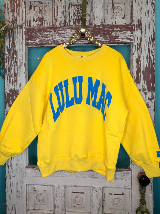 LuLu Mac Yellow with Blue  Puff Sweatshirt