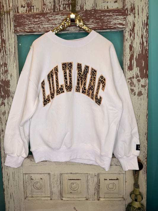 LuLu Mac White with Leopard Sweatshirt