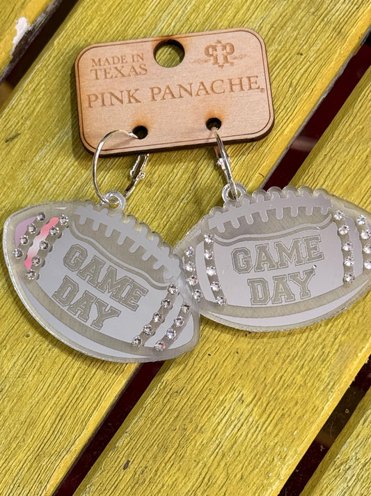 Silver Football Earrings