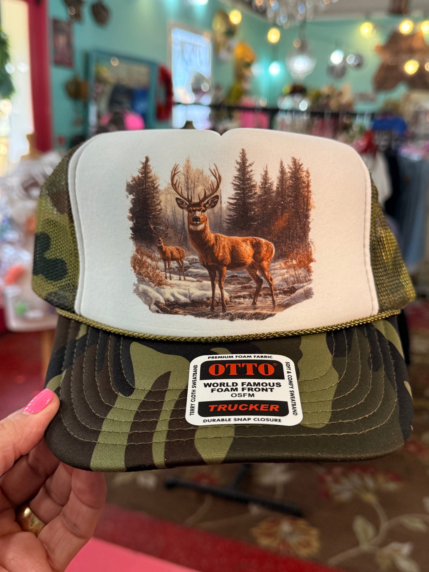 Camo Antler Trucker Hat