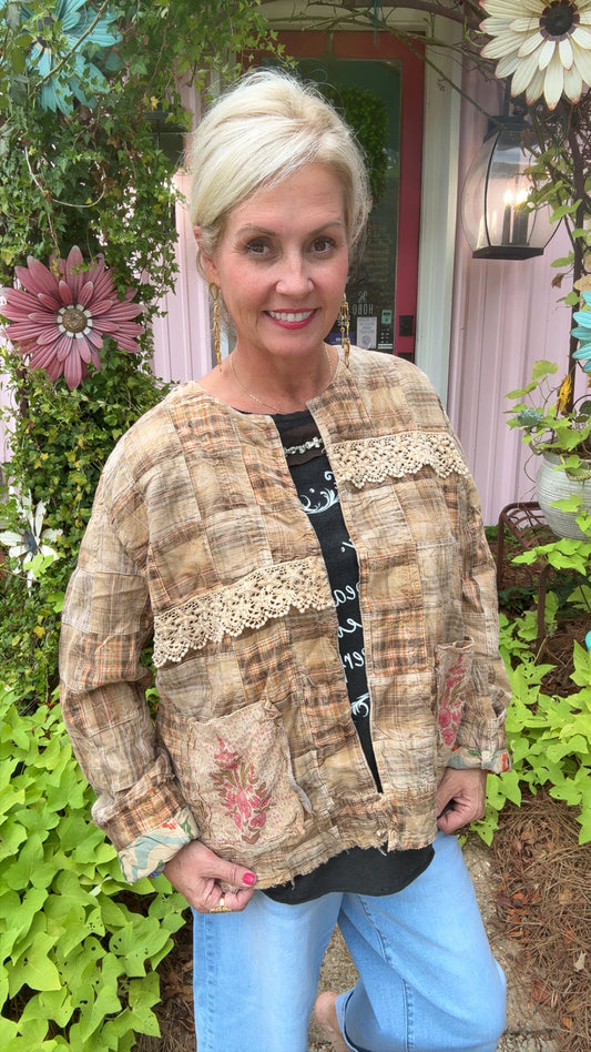 Honey Beige Flower Jacket ~A Rare Bird