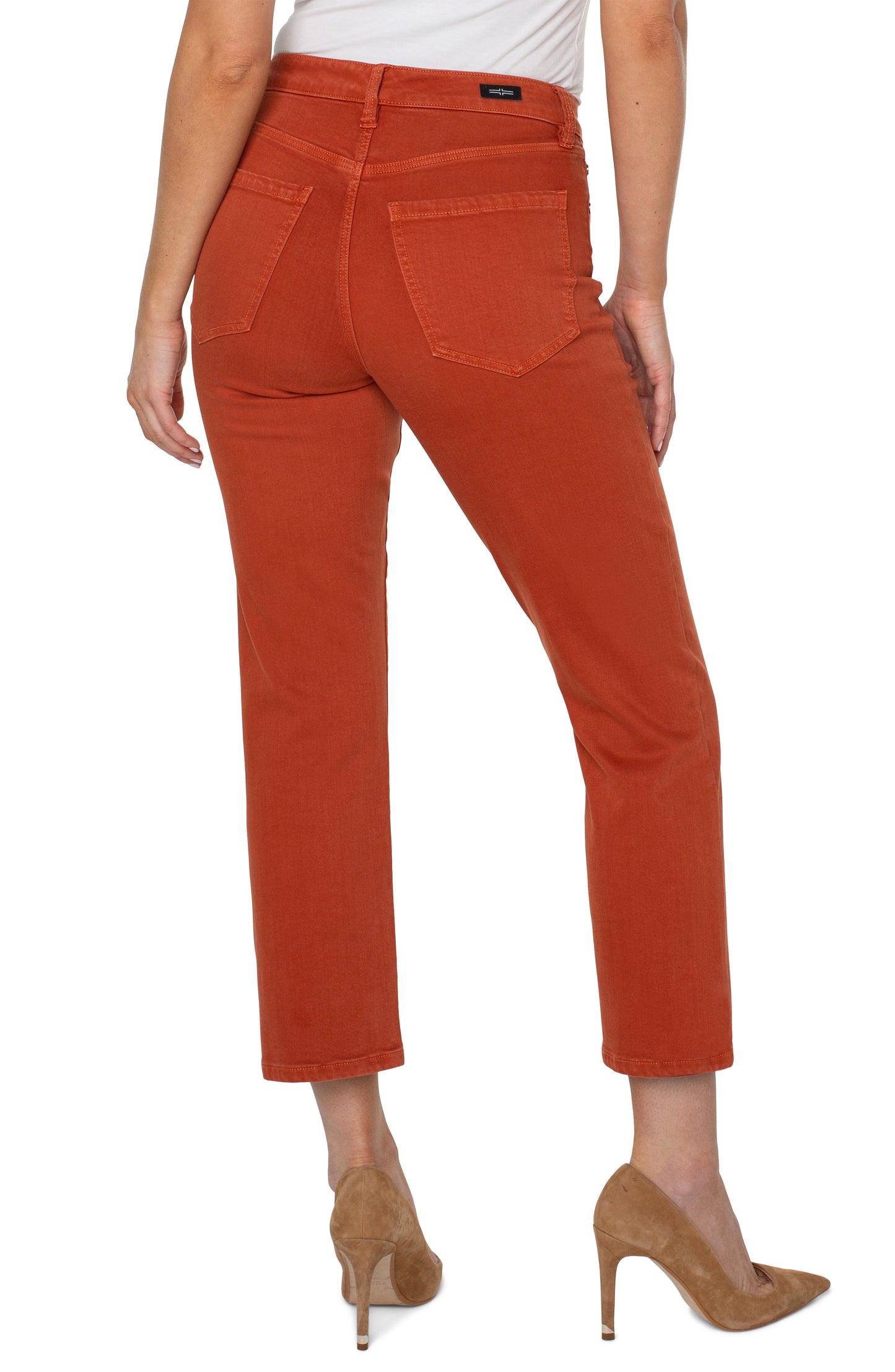 Kennedy Crop Straight Liverpool Jeans in Cinnabar