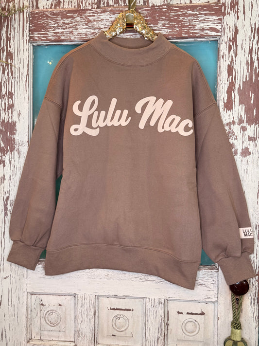 LuLu Mac Chocolate Script Sweatshirt