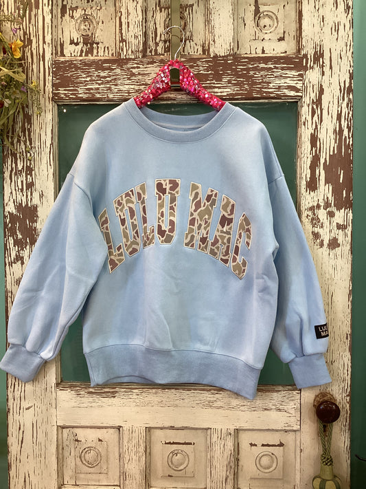 Light Blue Camo LULU MAC SWEATSHIRT