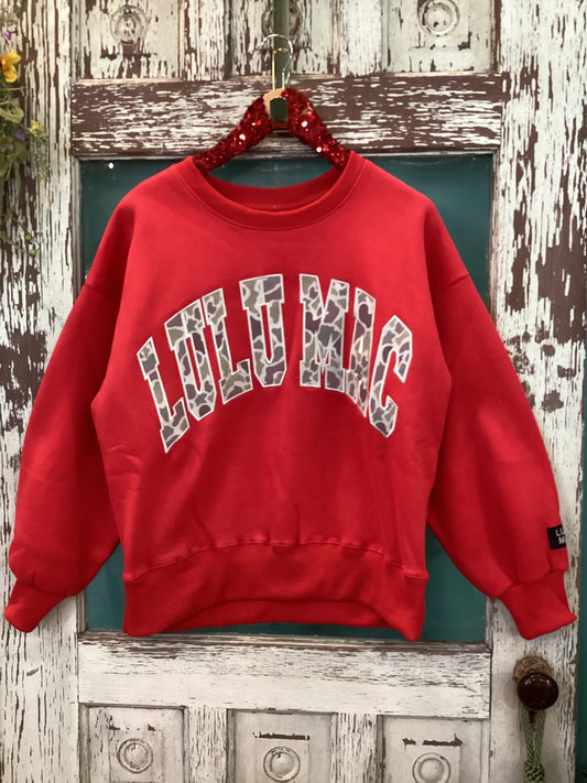 Red CAMO LULU MAC SWEATSHIRT