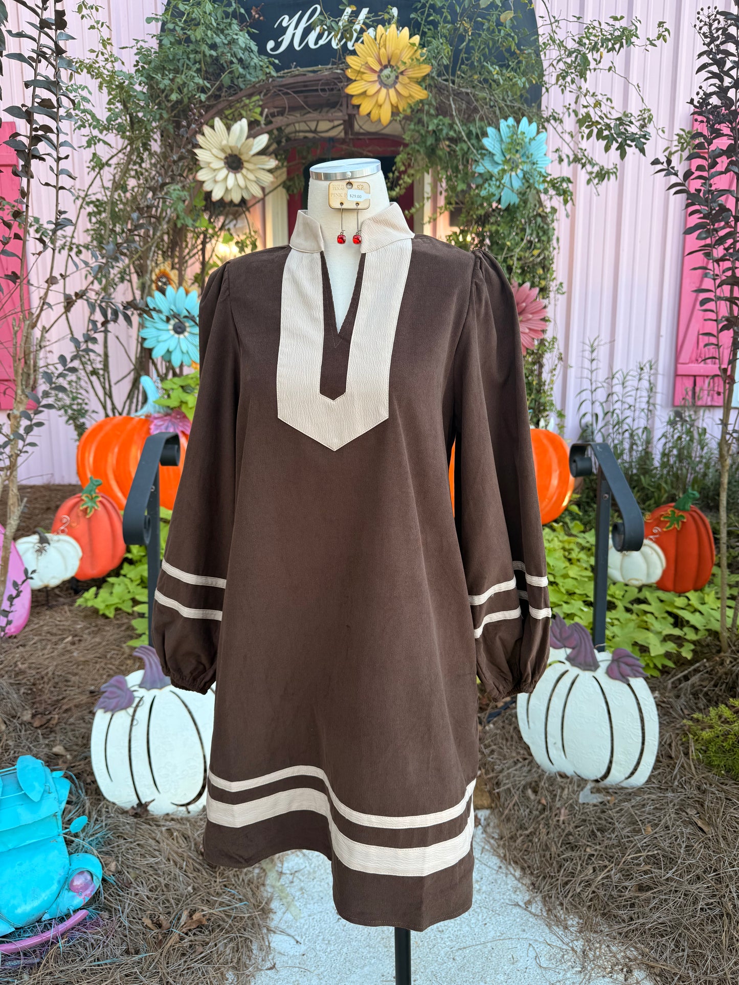 The Remy Corduroy Dress in Chocolate