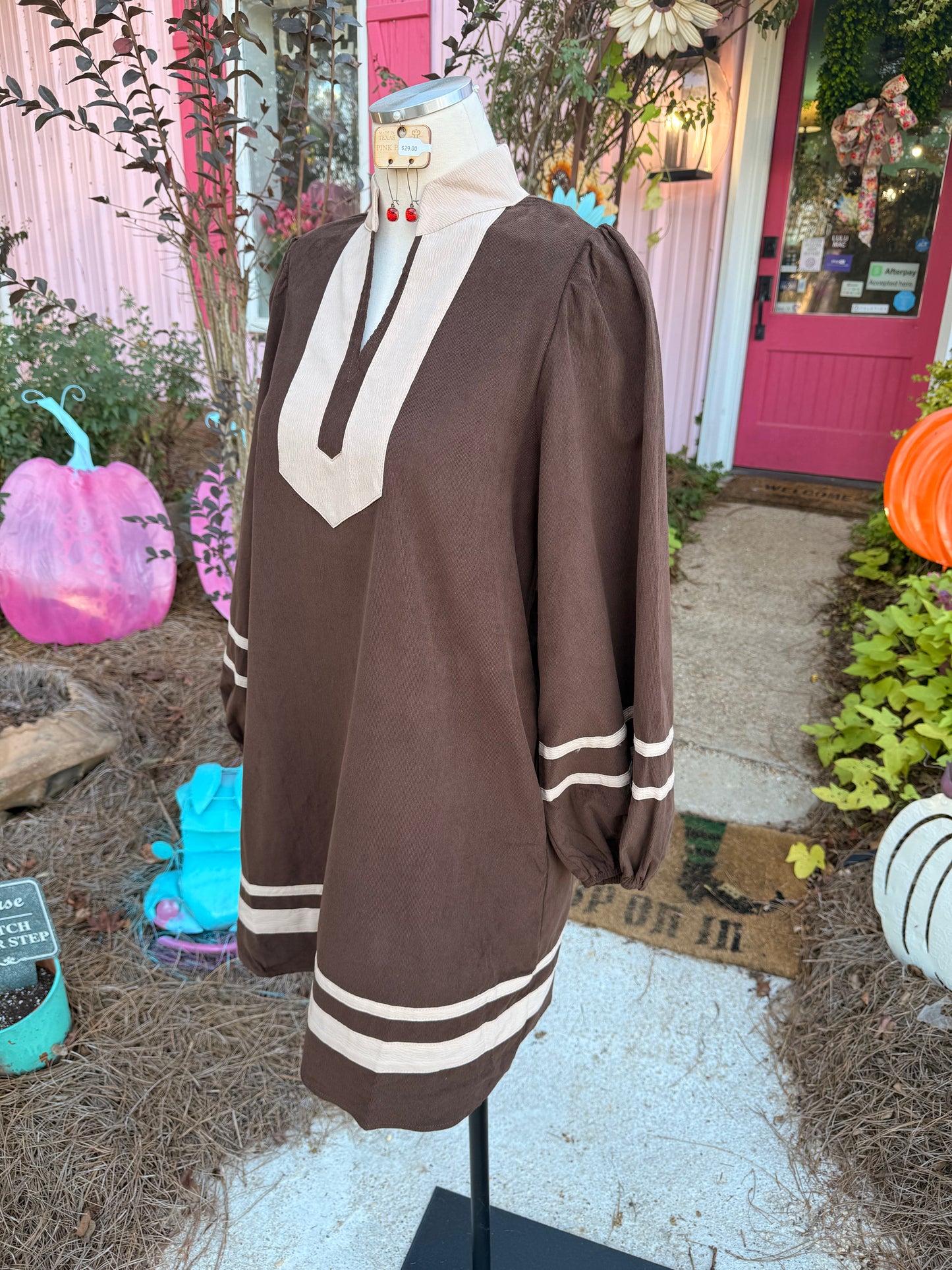 The Remy Corduroy Dress in Chocolate