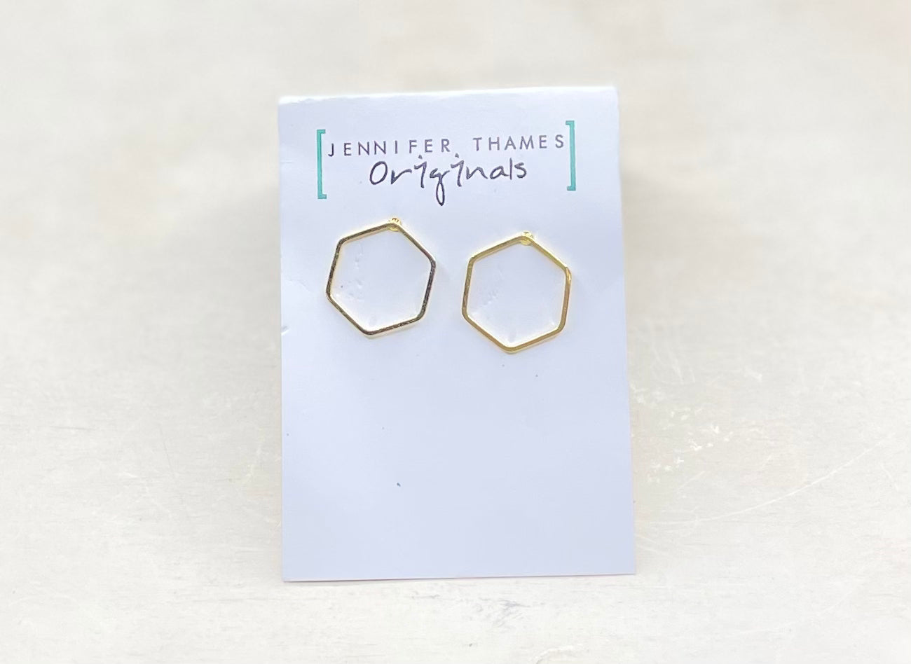 The Shape Stud Hexagon Earrings