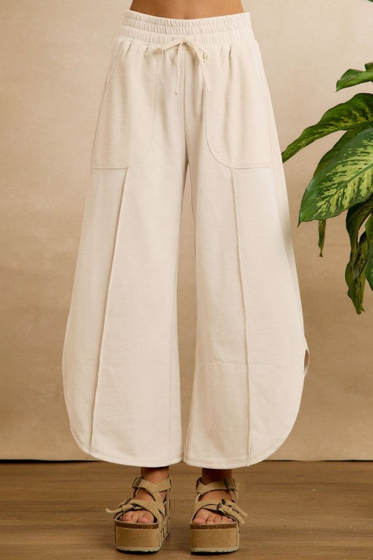 The Frenchie Tulip Joggers in Cream