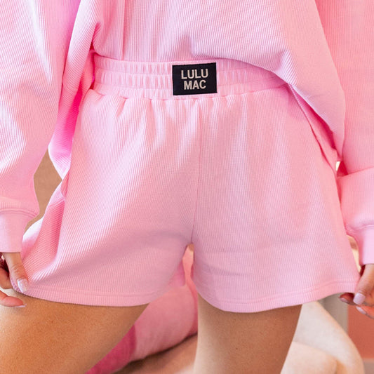 Light Pink LuLu Mac Waffle Shorts