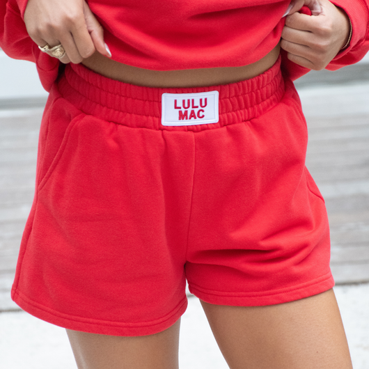 LuLu Mac Red Terry Shorts