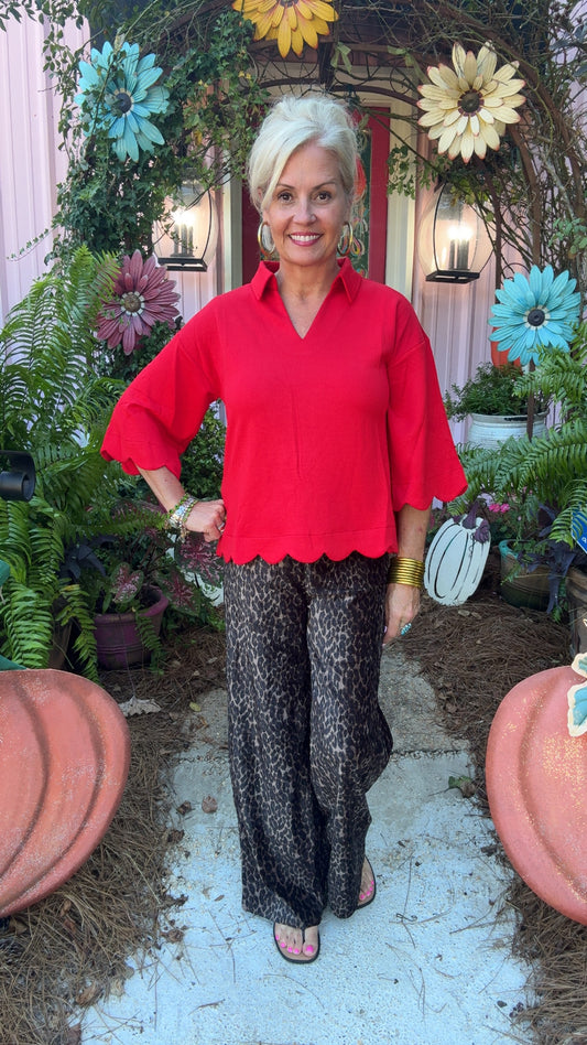 The Della Scalloped Top