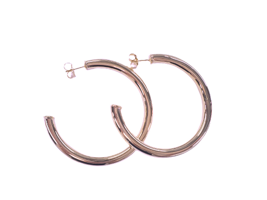Arlene Large Hoops in Shiny Rose Gold