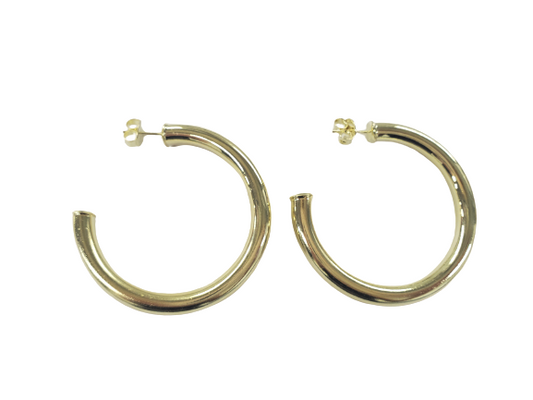 Shiny 18K Gold Small Arlene Hoops